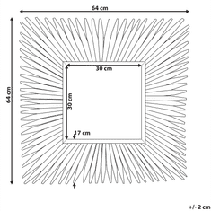 Beliani Stensko ogledalo 64 x 64 cm svetel les SASABE
