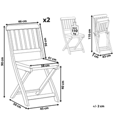 Beliani Komplet dveh vrtnih stolov CENTO