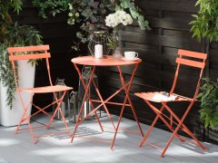 Beliani Zunanji koralni bistro set zložljive mize in stolov FIORI