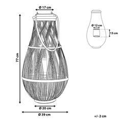 Beliani Pletena svetilka črna 77 cm TONGA