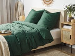 Beliani Bombažna posteljnina 135 x 200 cm zelena HARMONRIDGE