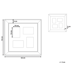 Beliani Zrcalni okvir za 4 fotografije bakreni DABOLA