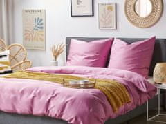 Beliani Bombažna posteljnina 135 x 200 cm roza HARMONRIDGE