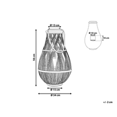 Beliani Pletena svetilka črna 56 cm TONGA