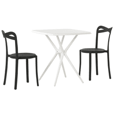 Beliani Vrtni bistro set bela / črna SERSALE / CAMOGLI