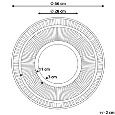 Beliani Stensko ogledalo okroglo ø 66 cm temni bambus BLASITO