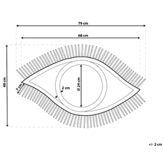 Beliani Stensko ogledalo v obliki očesa 48 x 79 cm naravni bambus SOYOPA