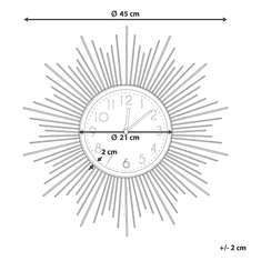 Beliani Stenska ura ø 45 cm zlato siva SOLURA