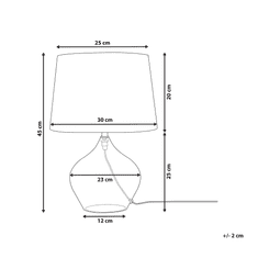 Beliani Namizna svetilka s prozornim steklenim podstavkom in črnim senčnikom 45 cm OSUM