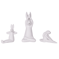 Beliani Komplet 3 dekorativnih belih figuric BREST