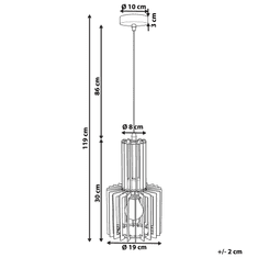 Beliani Viseča svetilka NIARI iz temnega lesa