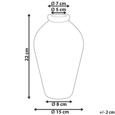 Beliani Dekorativna vaza 22 cm bela modra MALLIA