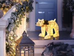 Beliani Zunanja dekoracija medved z LED osvetlitvijo 34 cm bela SIVULA