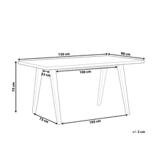 Beliani Jedilna miza 150 x 90 cm iz svetlega lesa s sivo barvo LENISTER