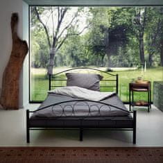 tectake Kovinski posteljni okvir »Umetnost« z letvenim dnom 200 x 140 cm, Bela