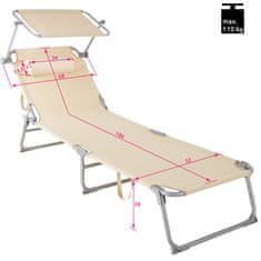 tectake Sun Lounger Chloé Bež