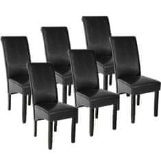 tectake 6 jedilnih stolov z ergonomsko obliko sedežev Črna