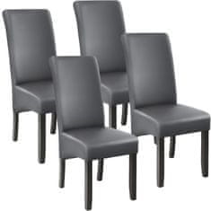 tectake 4 jedilni stoli z ergonomsko obliko sedežev Siva