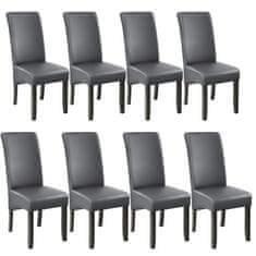 tectake 6 jedilnih stolov z ergonomsko obliko sedežev Siva