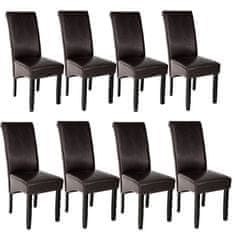 tectake 6 jedilnih stolov z ergonomsko obliko sedežev Rjava