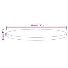 Vidaxl Mizna plošča bela Ø60x2,5 cm trdna borovina