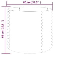 Vidaxl Visoka greda iz prašno premazanega jekla 80x80x68 cm rjava