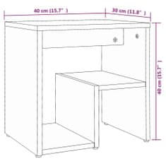 Vidaxl Nočna omarica dimljeni hrast 40x30x40 cm konstruiran les