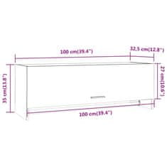 Vidaxl Garderobna omara dimljeni hrast 100x32,5x35 cm konstruiran les