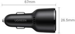 Ugreen avto polnilec, 69 W, USB-C, črn (20467)