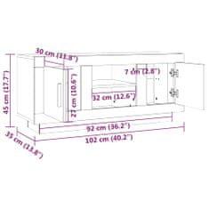 Vidaxl TV omarica betonsko siva 102x35x45 cm inženirski les