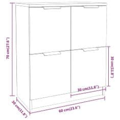 Vidaxl Komoda siva sonoma 60x30x70 cm inženirski les