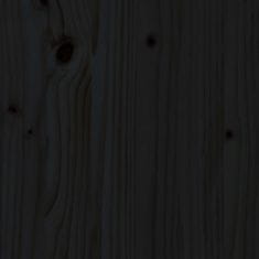 Vidaxl Posteljno vzglavje črno 140,5x4x100 cm trdna borovina