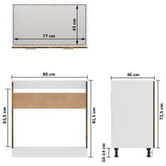 Vidaxl Omarica za umivalnik dimljeni hrast 80x46x81,5 cm inž. les