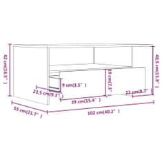 Vidaxl Klubska mizica črna 102x55x42 cm konstruiran les