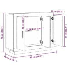 Vidaxl Komoda bela 92x35x75 cm konstruiran les