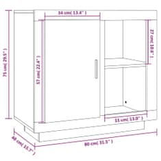 Vidaxl Omara, bela, 80x40x75 cm