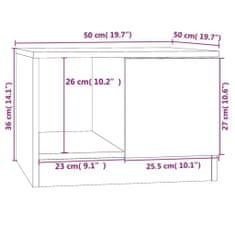 Vidaxl Klubska mizica sonoma hrast 50x50x36 cm konstruiran les