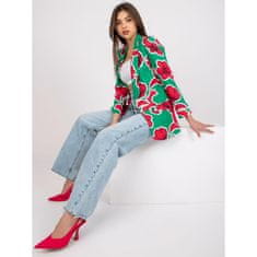 ITALY MODA Ženska cvetlična jakna NEONILA zelena in roza DHJ-MA-15621-2.25X_384419 XL