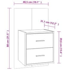 Vidaxl Stenske nočne omarice 2 kosa dimljeni hrast
