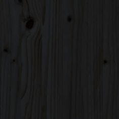Vidaxl Klop z visoko gredo črna 184,5x39,5x56,5 cm trdna borovina