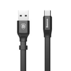 BASEUS vitki ploščati kabel usb / usb-c kabel z držalom 2a 0,23 m črn (catmbj-01)