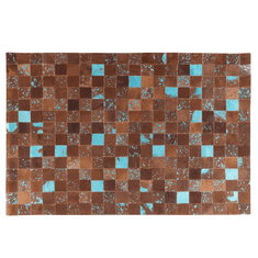 Beliani Rjava usnjena patchwork preproga 160x230 cm ALIAGA