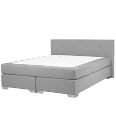 Beliani Kontinentalna postelja, CONSUL, svetlo siva, 160x200 cm