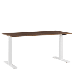 Beliani Električno nastavljiva pisalna miza 180x80 cm rjavo-bela DESTIN II
