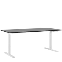Beliani Ročno nastavljiva pisalna miza 180x80 cm črno-bela DESTIN II
