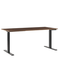Beliani Ročno nastavljiva pisalna miza 180x80 cm rjavo-črna DESTIN II