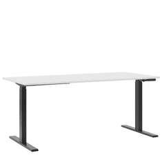 Beliani Ročno nastavljiva pisalna miza 180x80 cm belo-črna DESTIN II