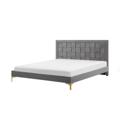 Beliani Žametna siva postelja 160x 200 cm LIMOUX