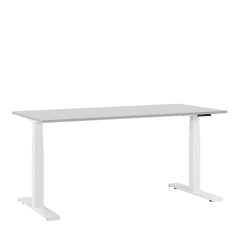 Beliani Pisalna miza sivo-bela električno nastavljiva 180 x 80 cm DESTIN II