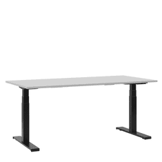 Beliani Pisalna miza sivo-črne barve električno nastavljiva 180 x 80 cm DESTIN II